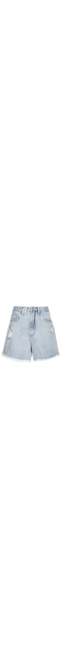 Short Jeans Acqua Cintura Alta Blue Cla - Azul