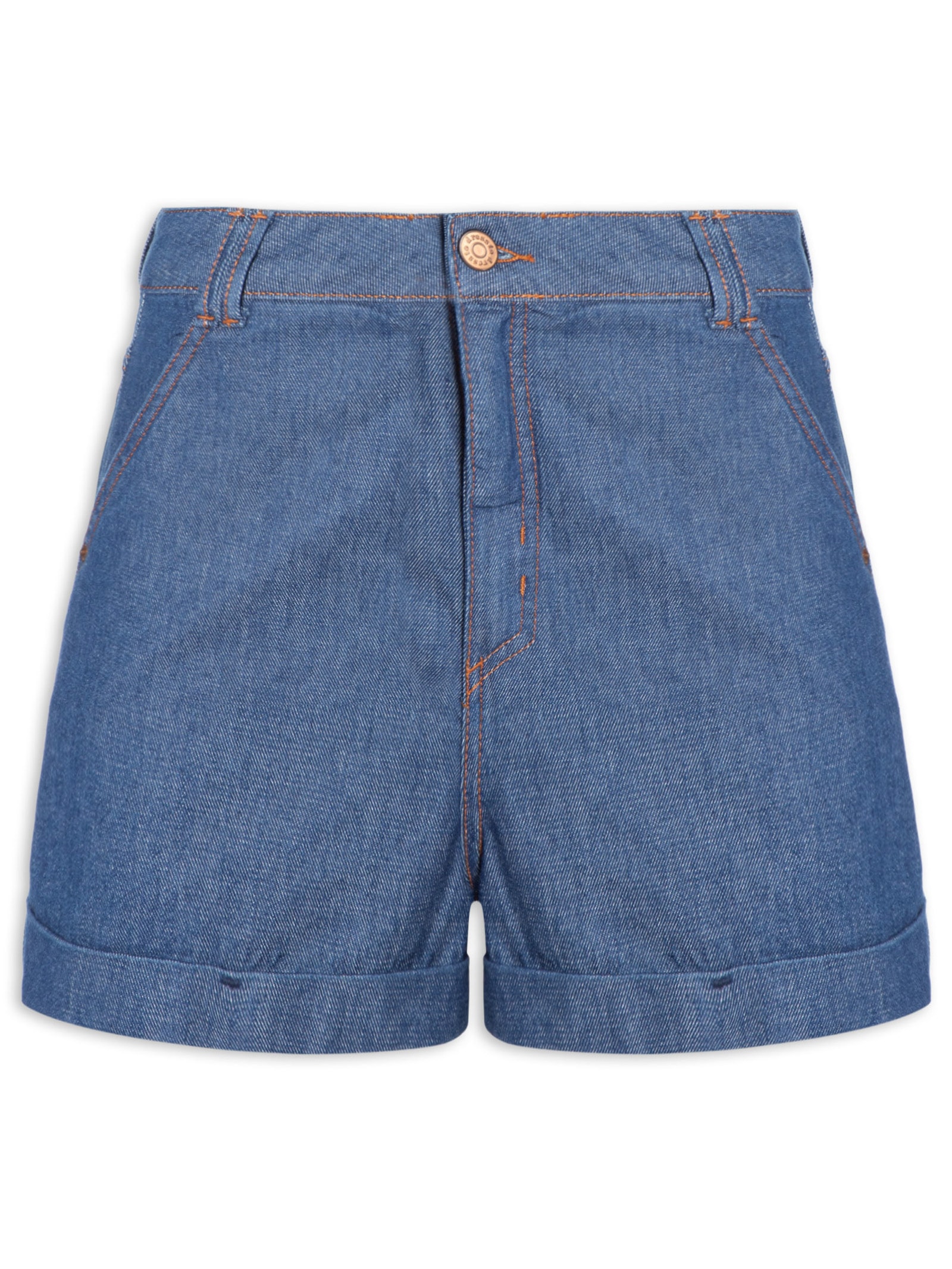 Short Jeans Feminino Alfaiataria Azul Dress To