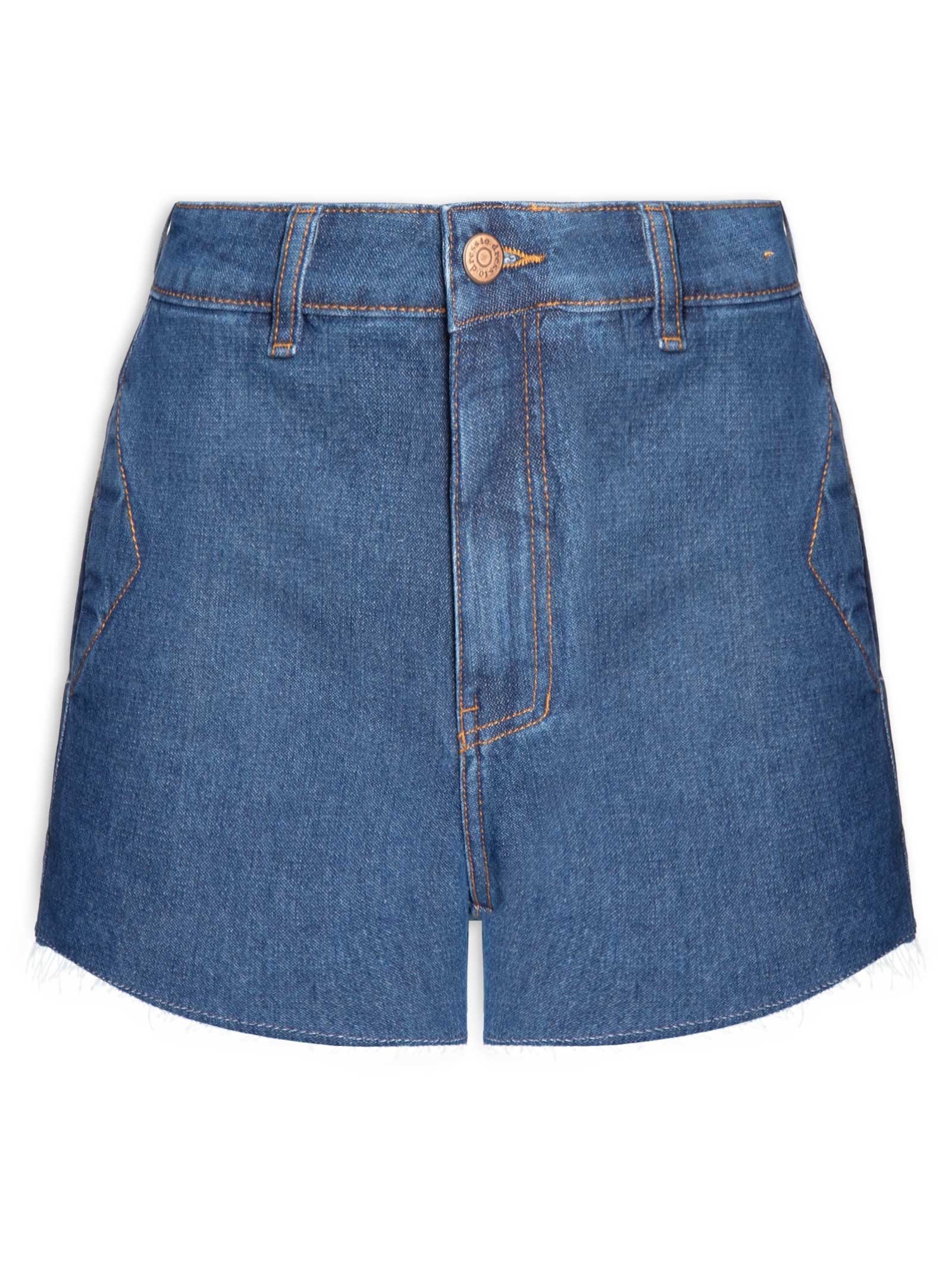 Short Jeans Feminino Boyfriend Dark Twill Azul Dress To