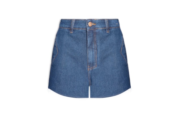 Short Jeans Feminino Boyfriend Dark Twill - Azul