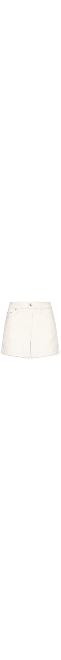 Short Jeans Feminino Cinch Mid-Thigh - Branco