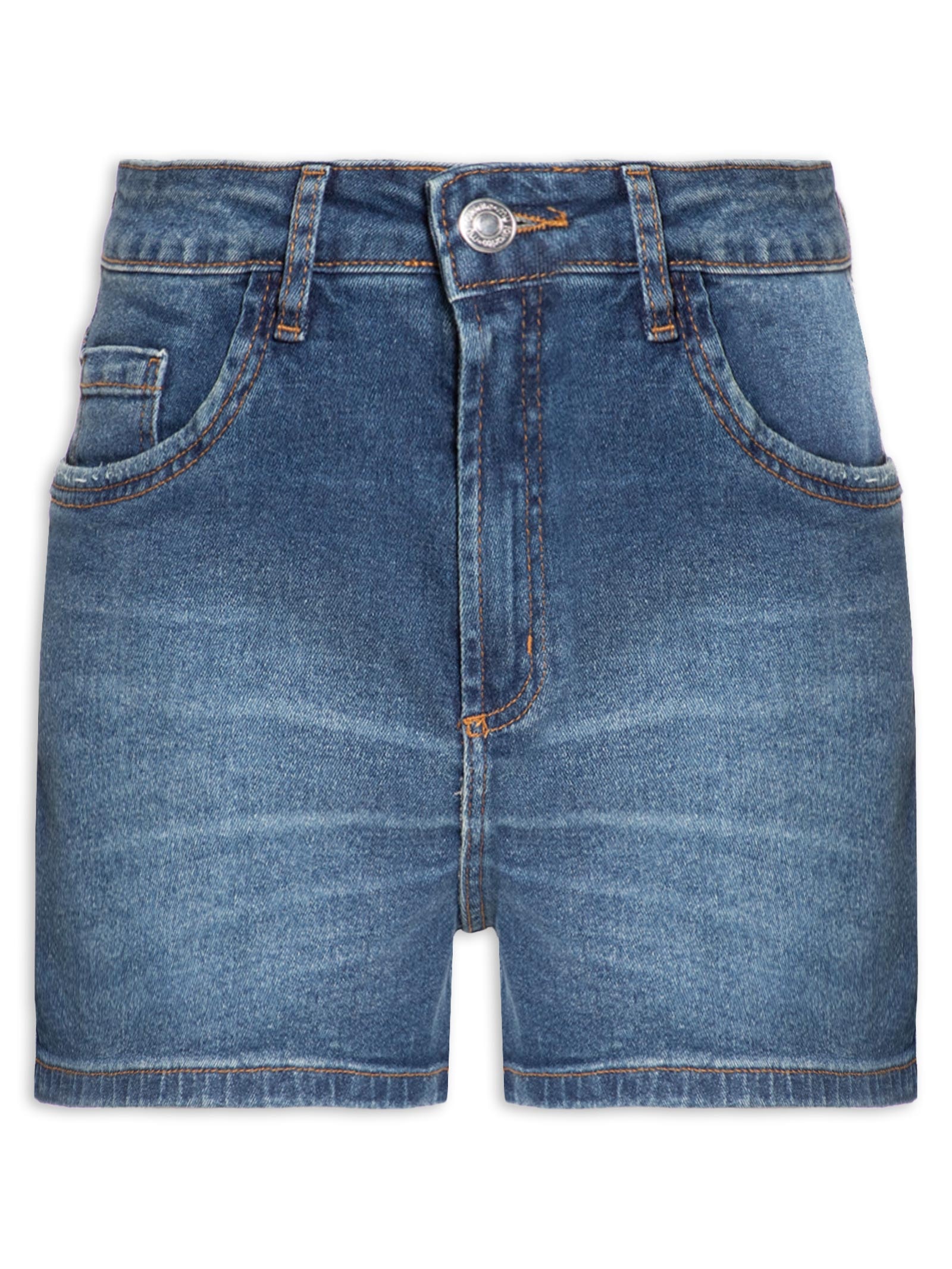 Short Jeans Feminino Comfort Cintura Média Azul My Favorite