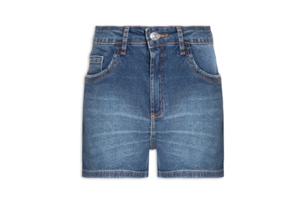 Short Jeans Feminino Comfort Cintura Média - Azul
