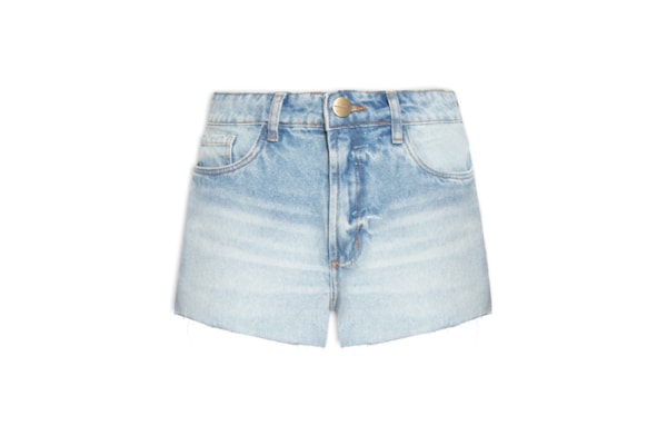 Short Jeans Feminino Grandfather Cintura Média - Azul