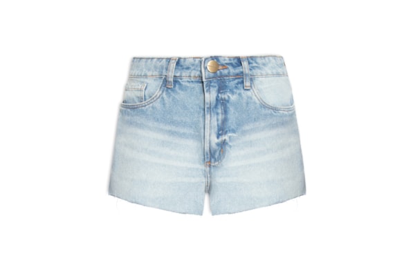 Short Jeans Feminino Grandfather Cintura Média - Azul