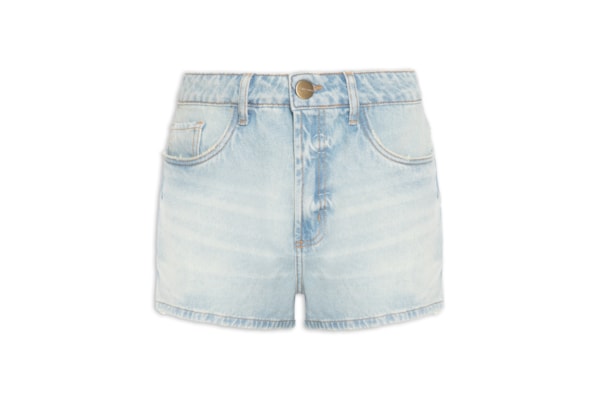 Short Jeans Feminino Grandfather Cintura Média - Azul