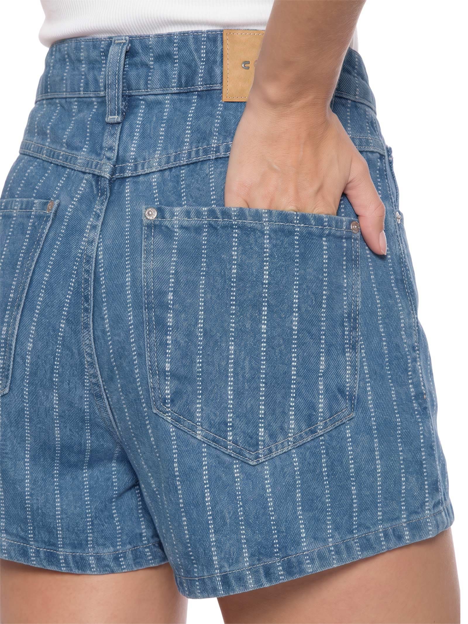 Short Jeans Feminino Joana Listrada Azul Colcci