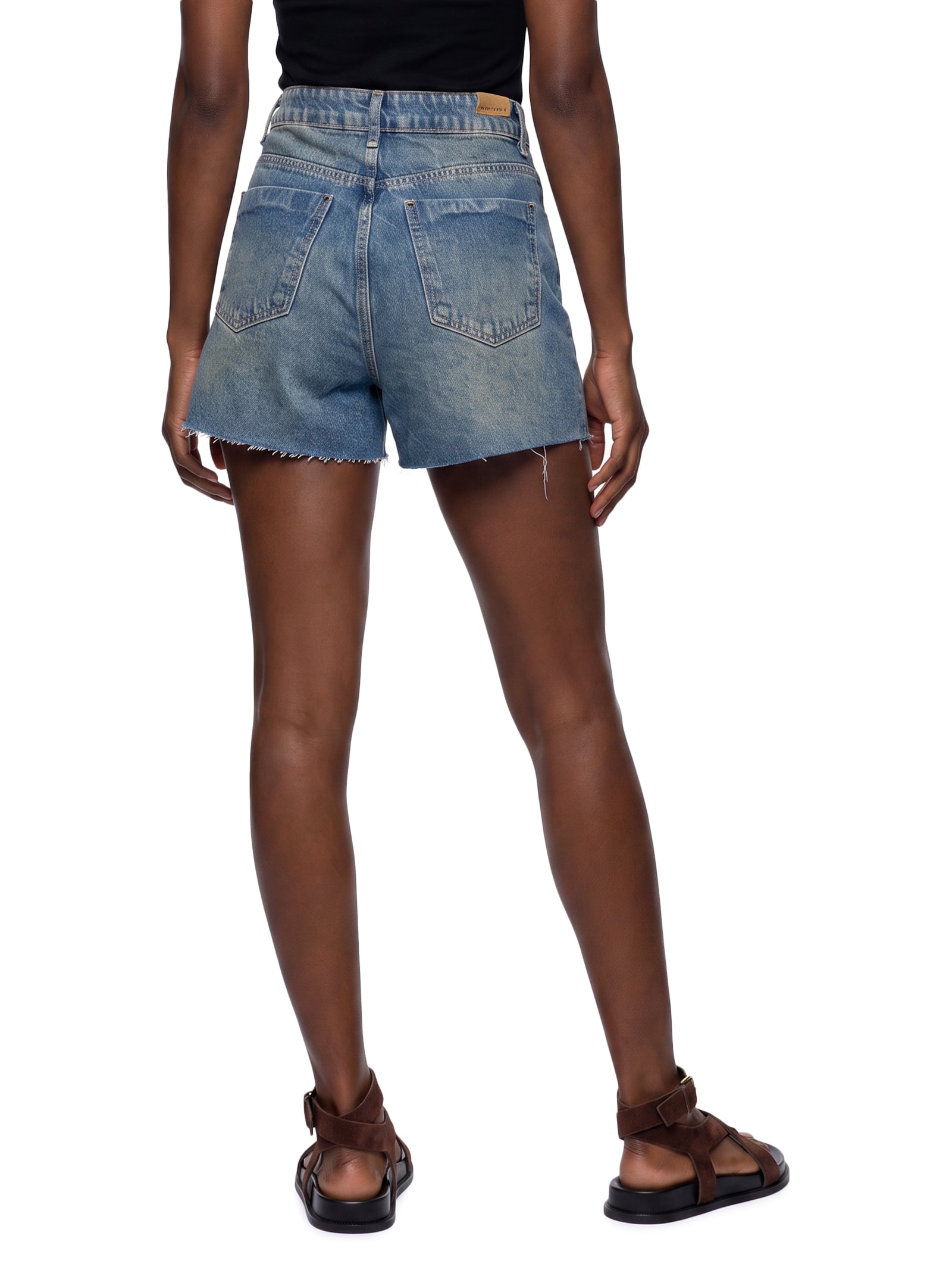 Short Jeans Feminino Long Cintura Média – Azul My Favorite