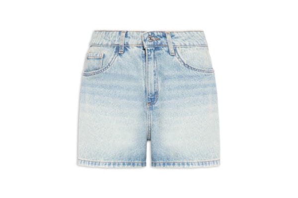 Short Jeans Feminino Mom Cintura Alta – Azul