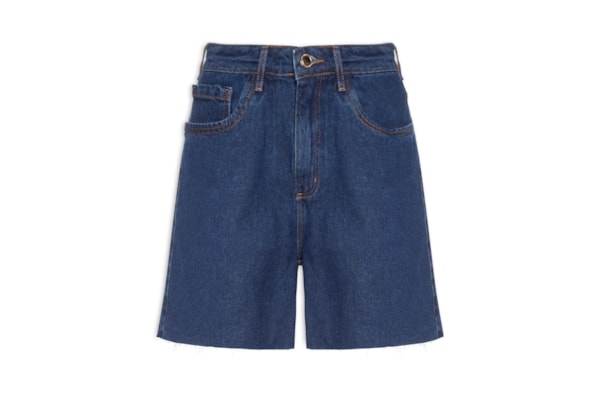 Short Jeans Feminino Mom Super High - Azul