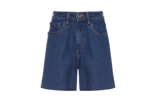 Short Jeans Feminino Mom Super High - Azul