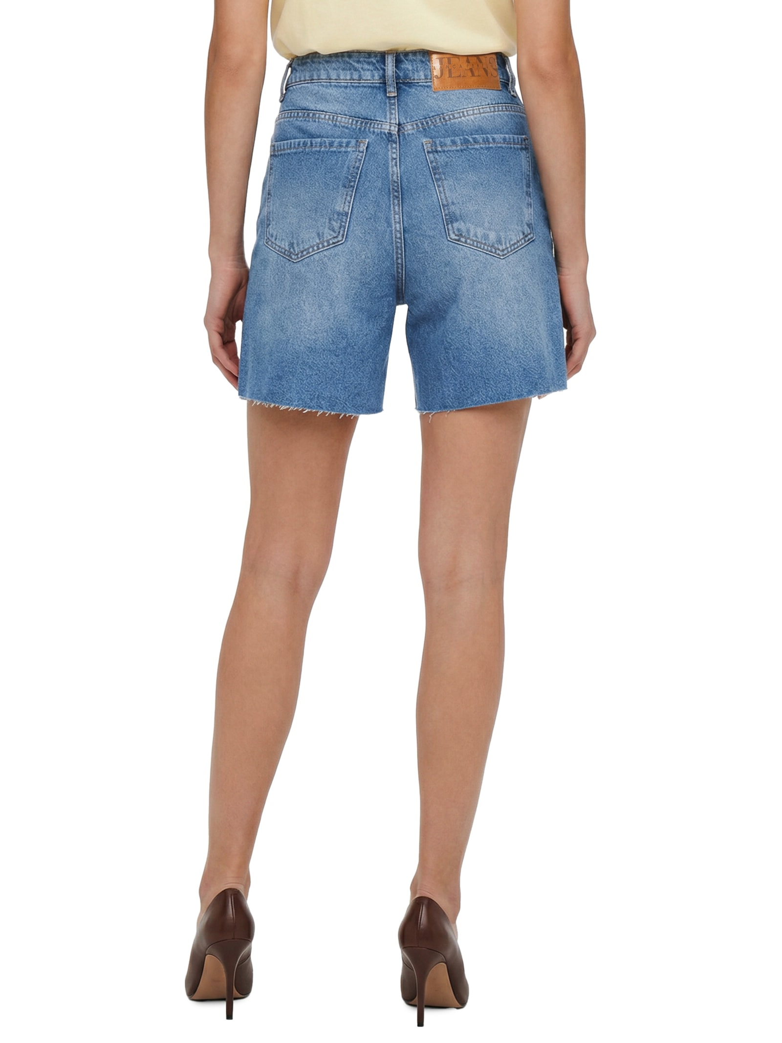 Short jeans Feminino Mom Super High Azul Lança Perfume