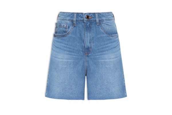Short jeans Feminino Mom Super High - Azul