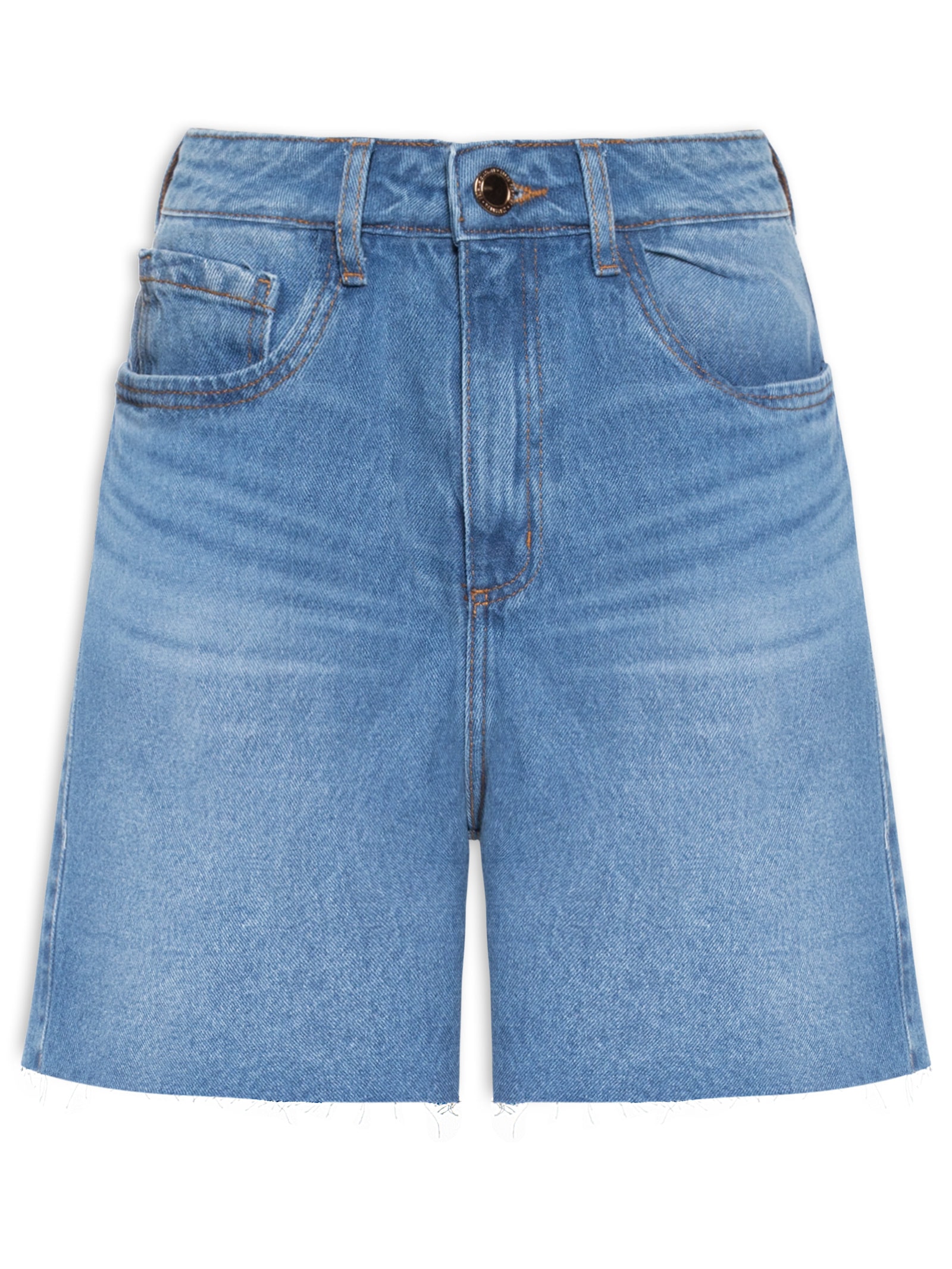 Short jeans Feminino Mom Super High Azul Lança Perfume