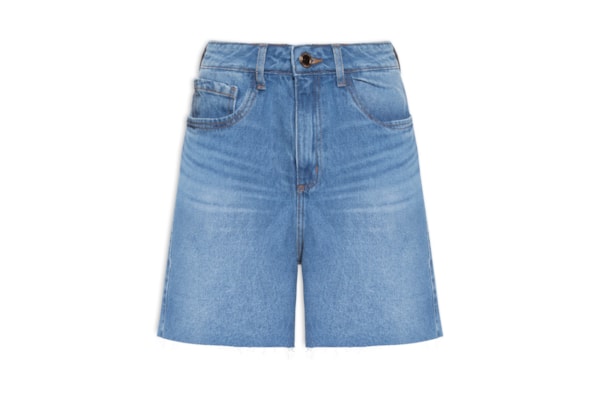 Short jeans Feminino Mom Super High - Azul