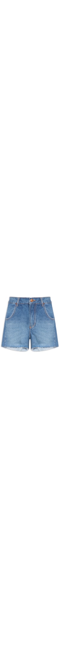 Short Jeans Feminino Recorte Com Prega - Azul