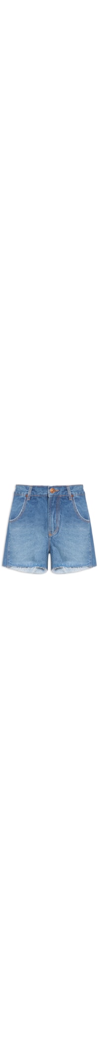 Short Jeans Feminino Recorte Com Prega - Azul