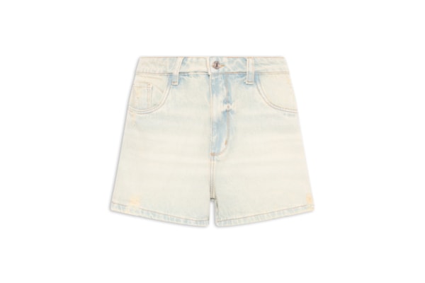 Short Jeans Feminino Relaxed Cintura Média – Azul