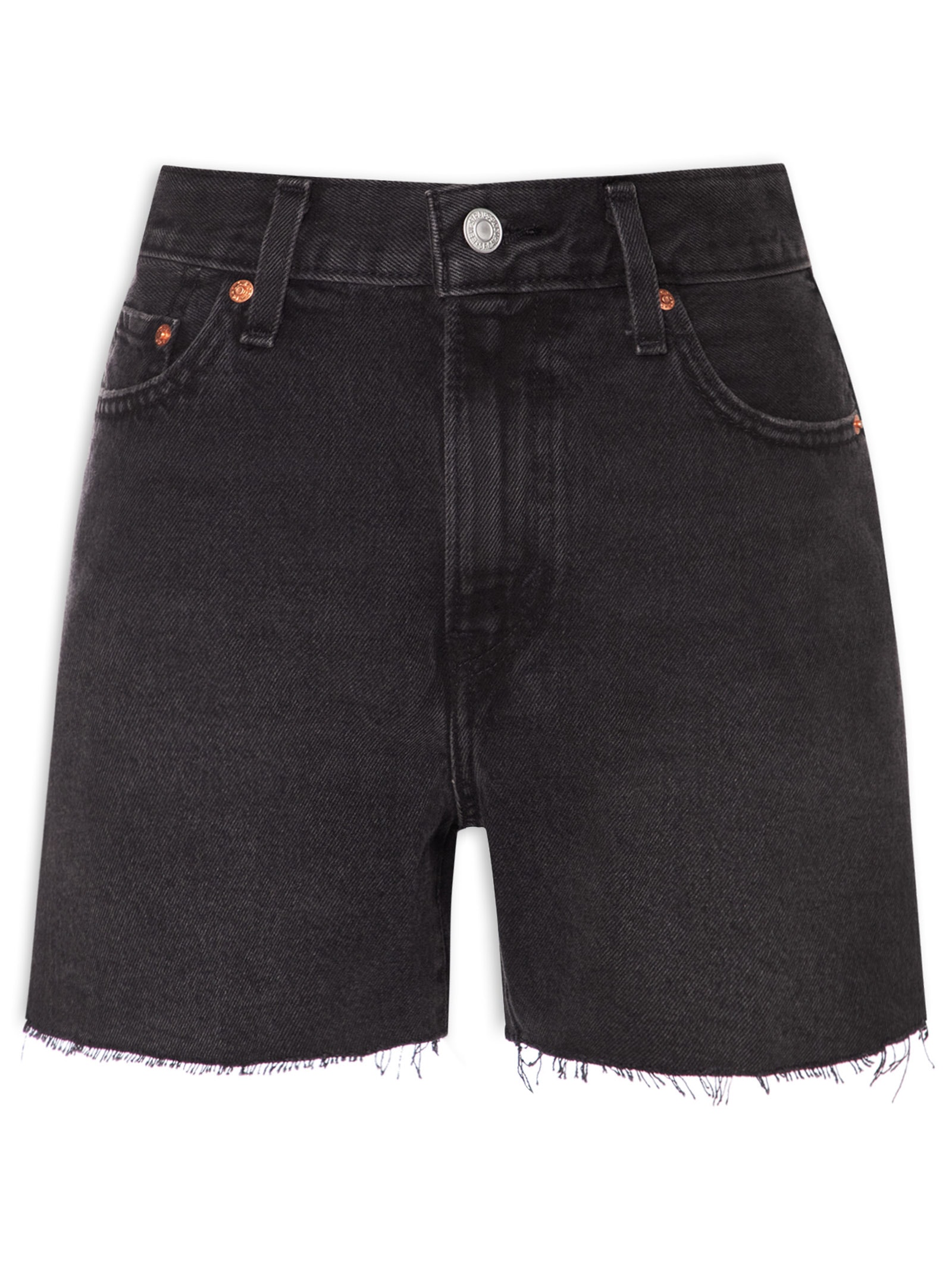 Short Jeans Feminino Ribcage Short Zip Preto Levi's