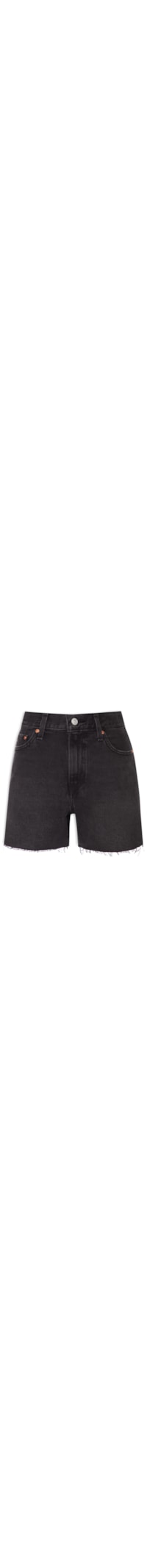 Short Jeans Feminino Ribcage Short Zip - Preto