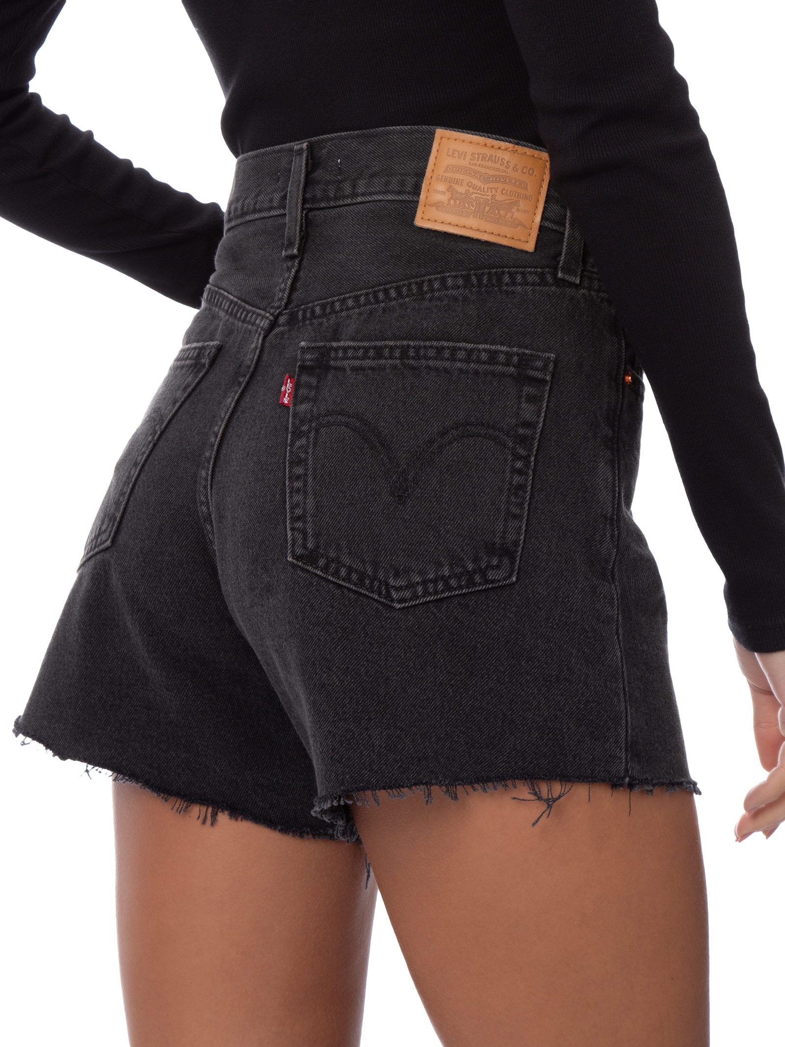 Short Jeans Feminino Ribcage Short Zip Preto Levi's