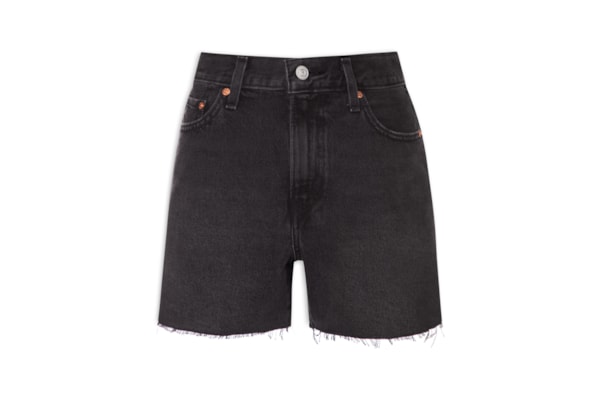 Short Jeans Feminino Ribcage Short Zip – Preto