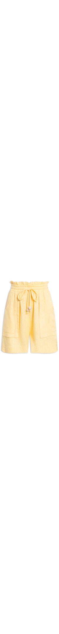 Short Maquinetado Bolso Faca - Amarelo