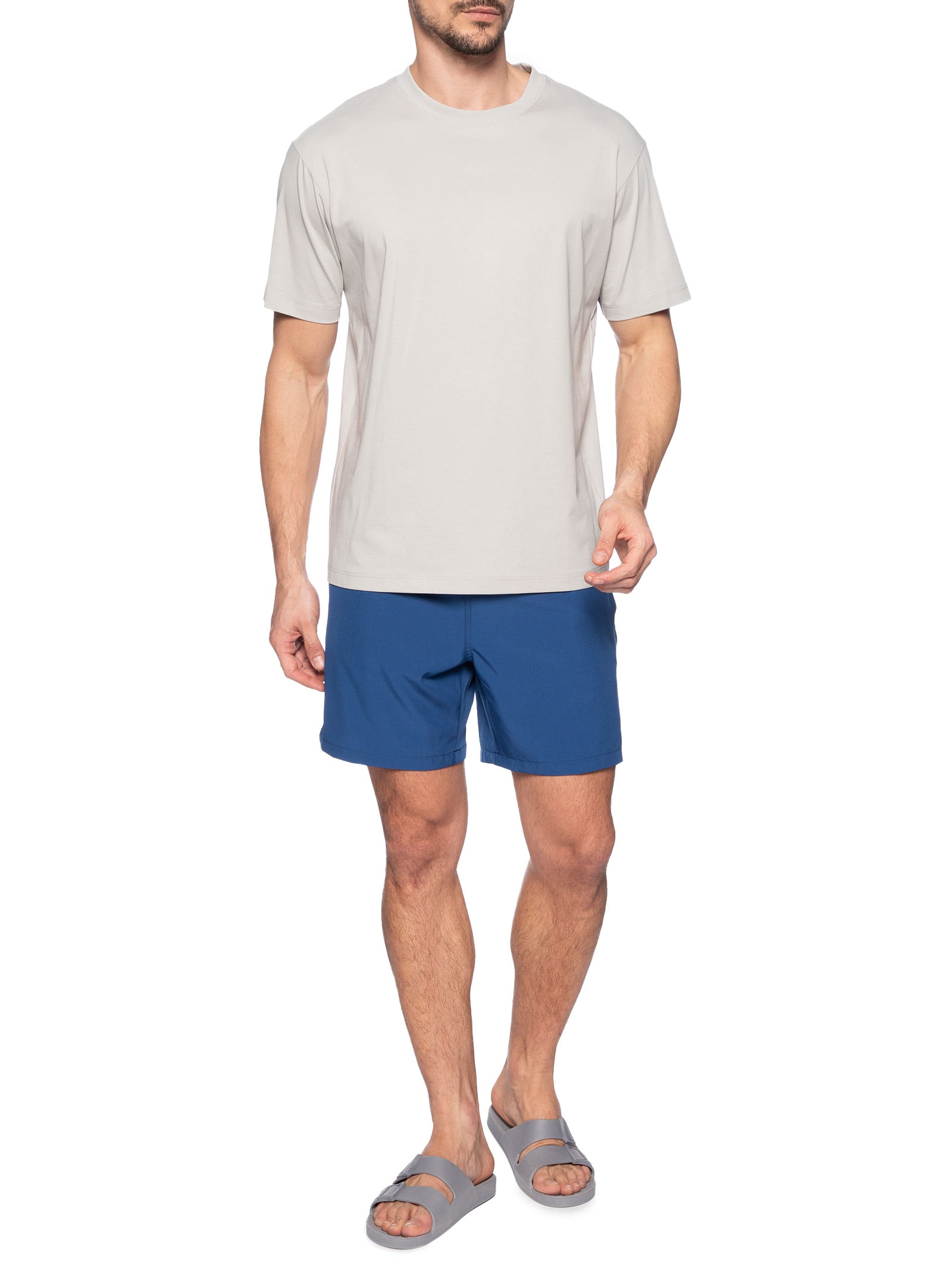 Short Masculina Beachwear Básico Azul  Basiq Men