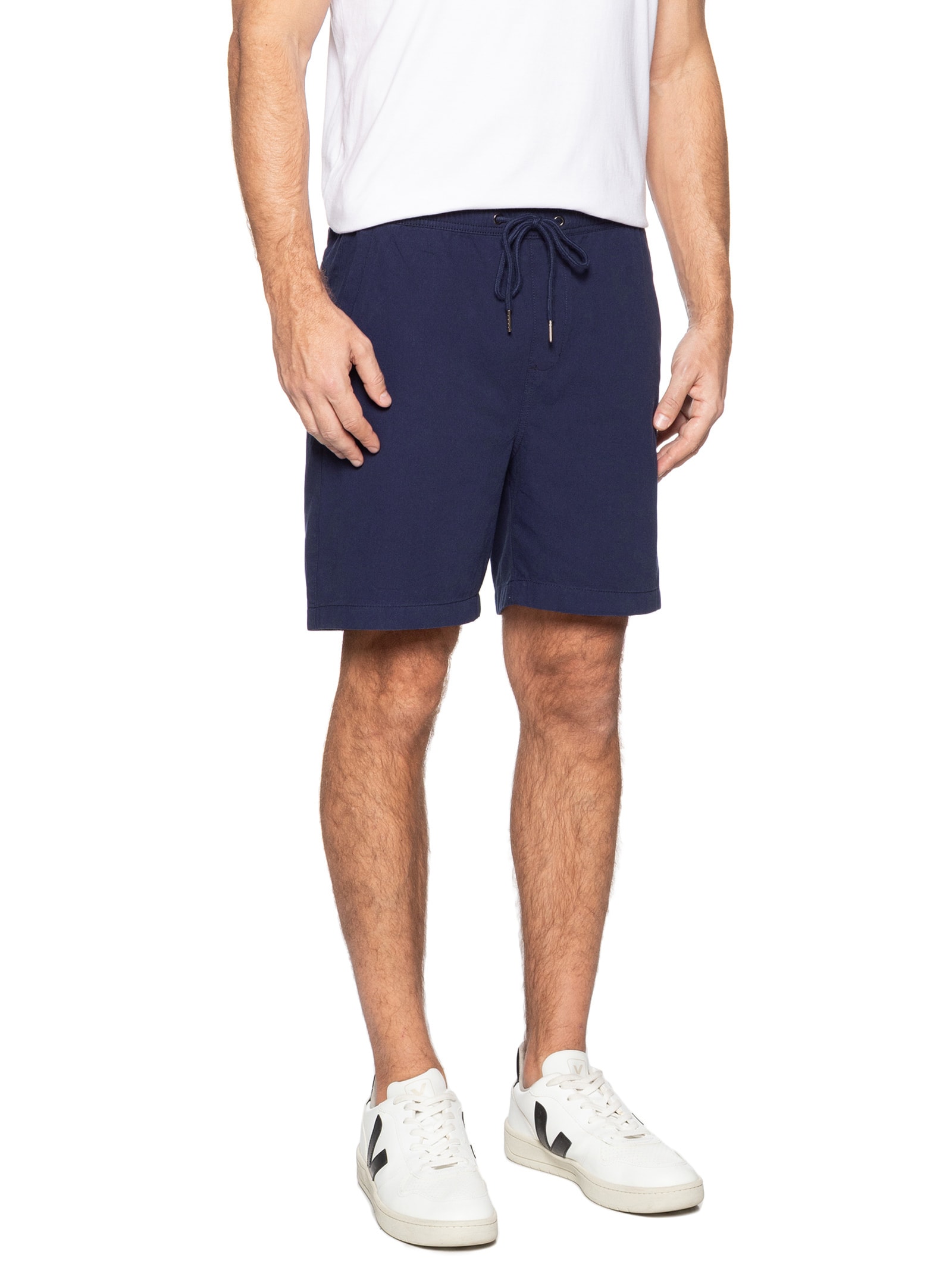 Short Masculina Em Sarja Básico Azul Basiq Men