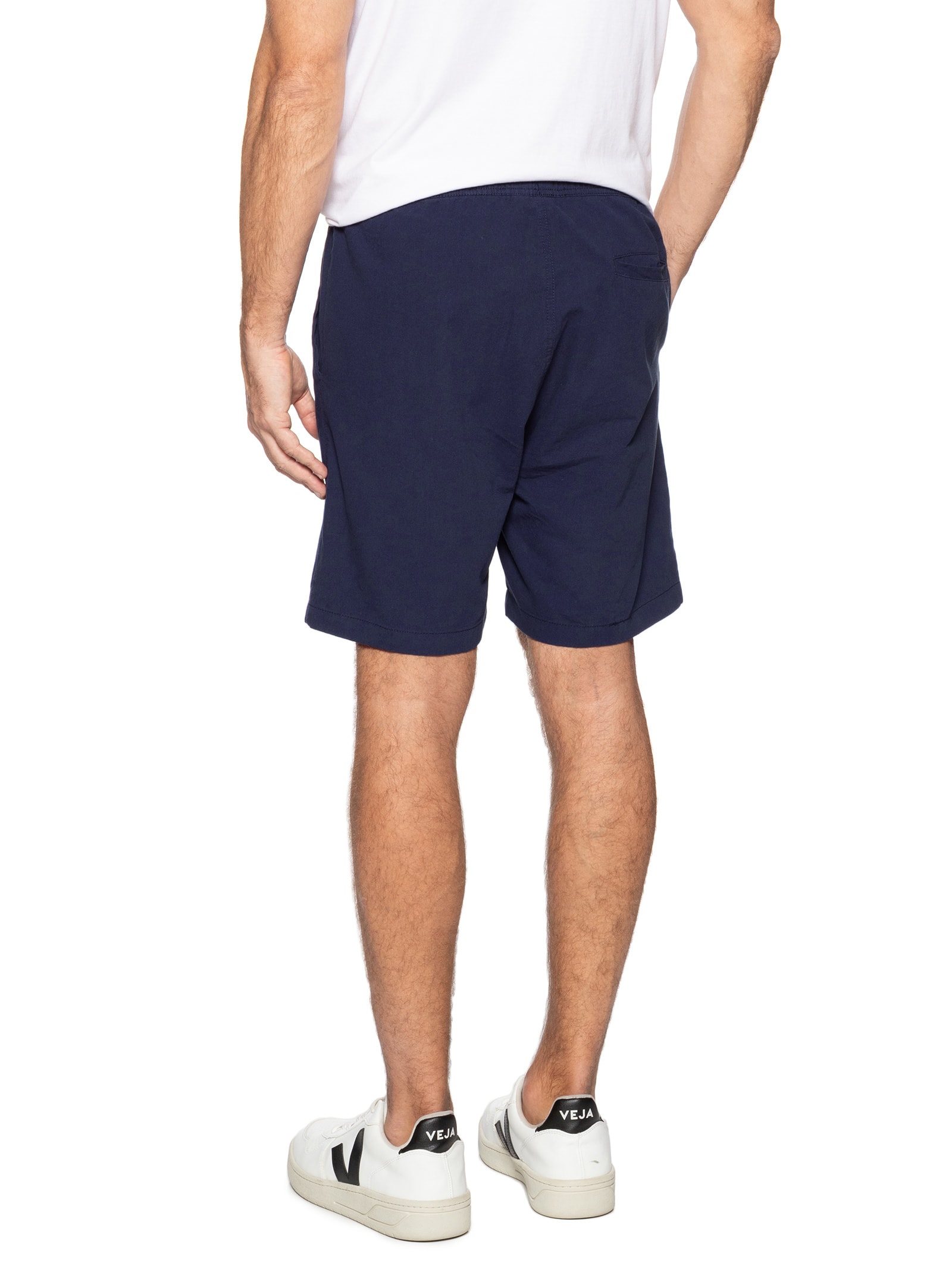 Short Masculina Em Sarja Básico Azul Basiq Men