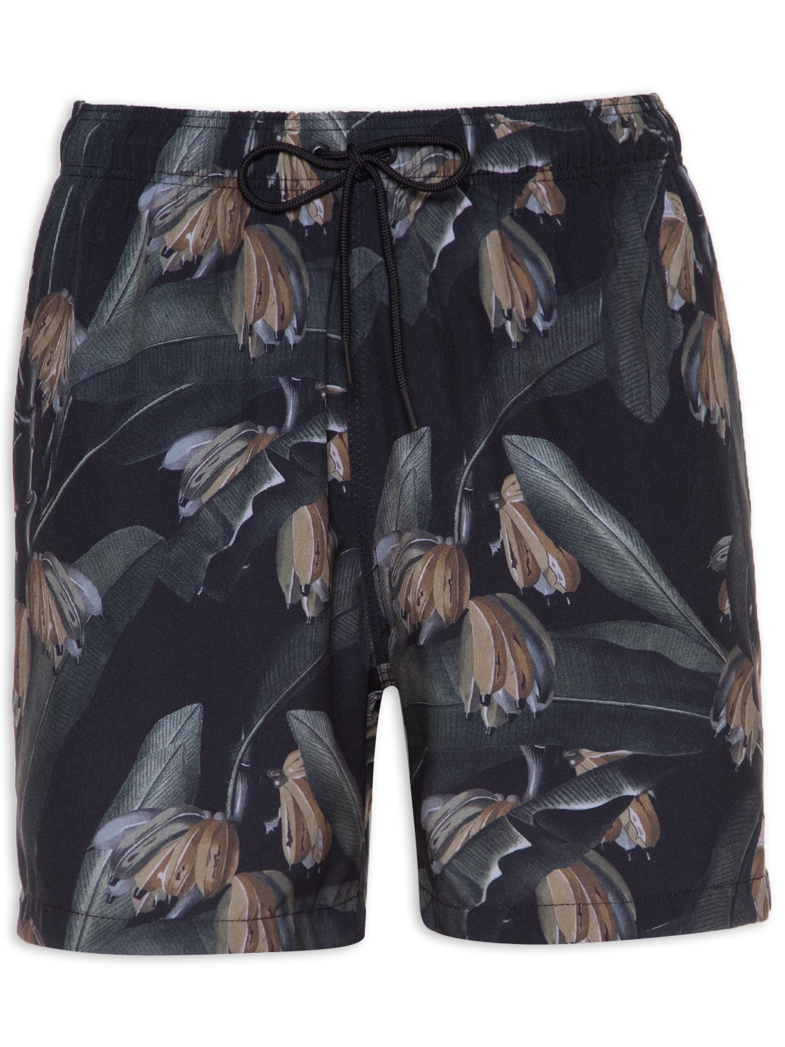 Short Masculina Praia Bananas Preto Foxton