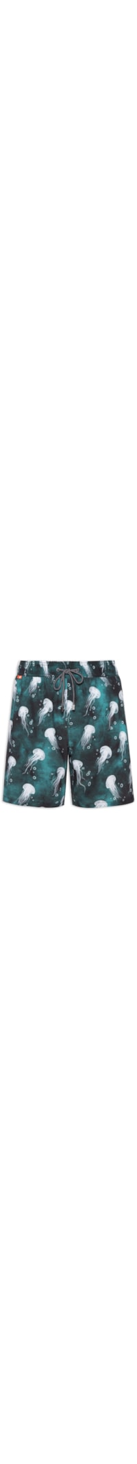 Short Masculino 4way Estampado Água Viva - Verde