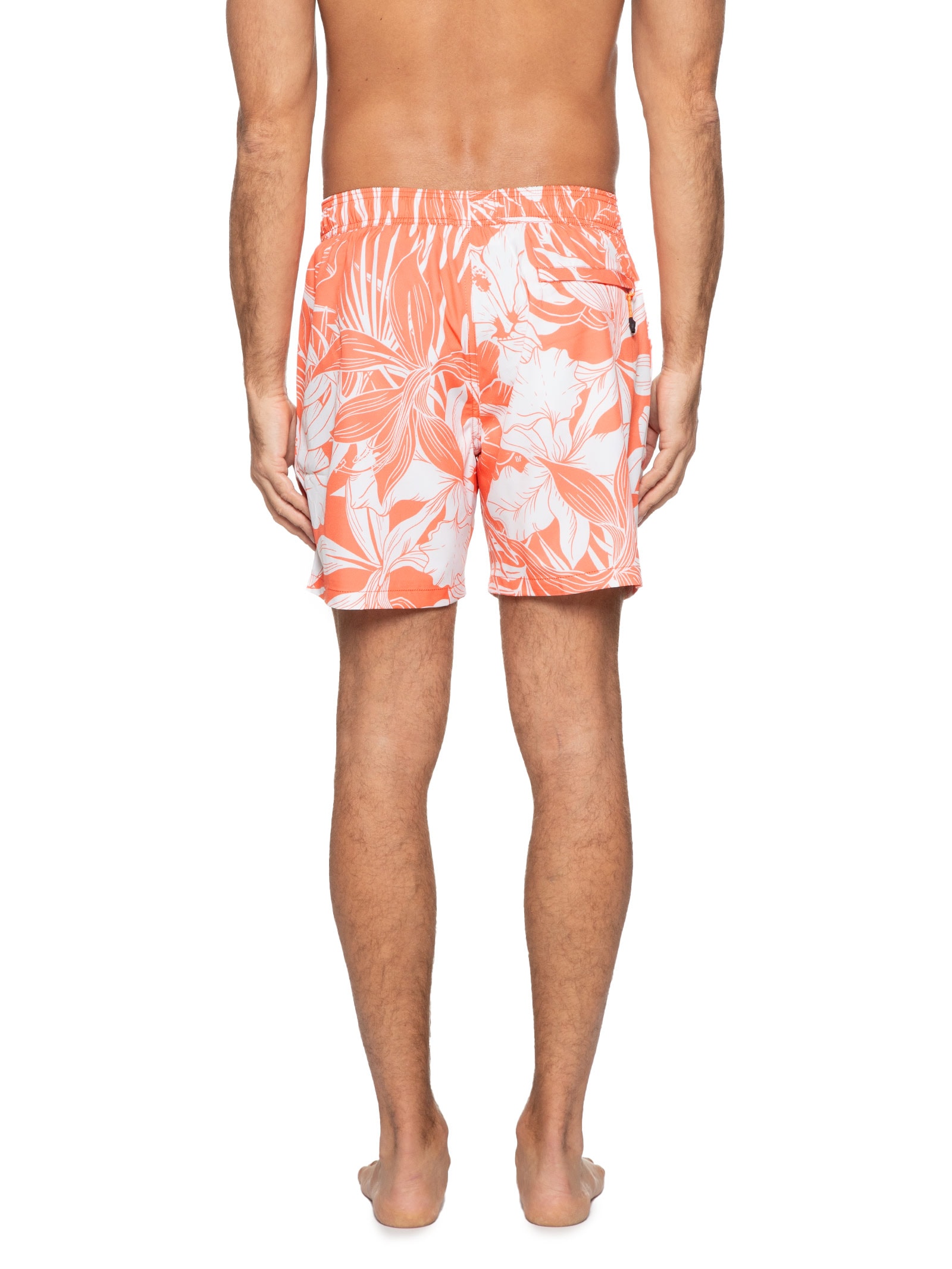Jab - Short Masculino 4Way Estampado Bicolor - Laranja