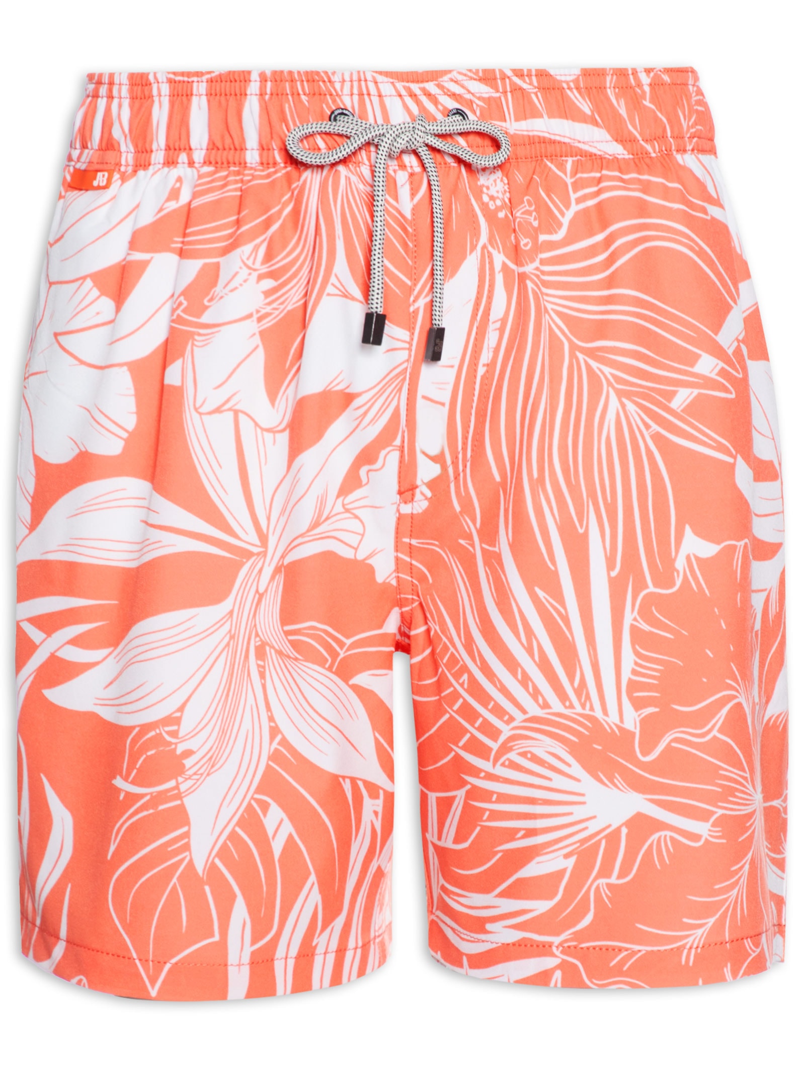 Jab - Short Masculino 4Way Estampado Bicolor - Laranja