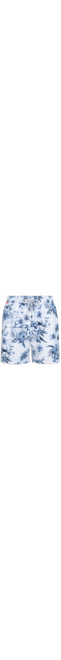 Short Masculino 4Way Estampado Tropical - Azul