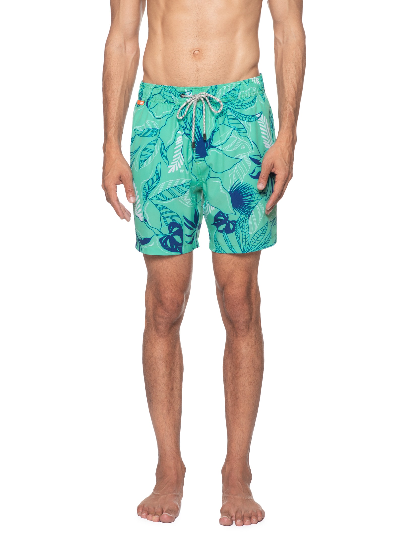 Jab - Short Masculino 4Way Summer Leaves - Verde