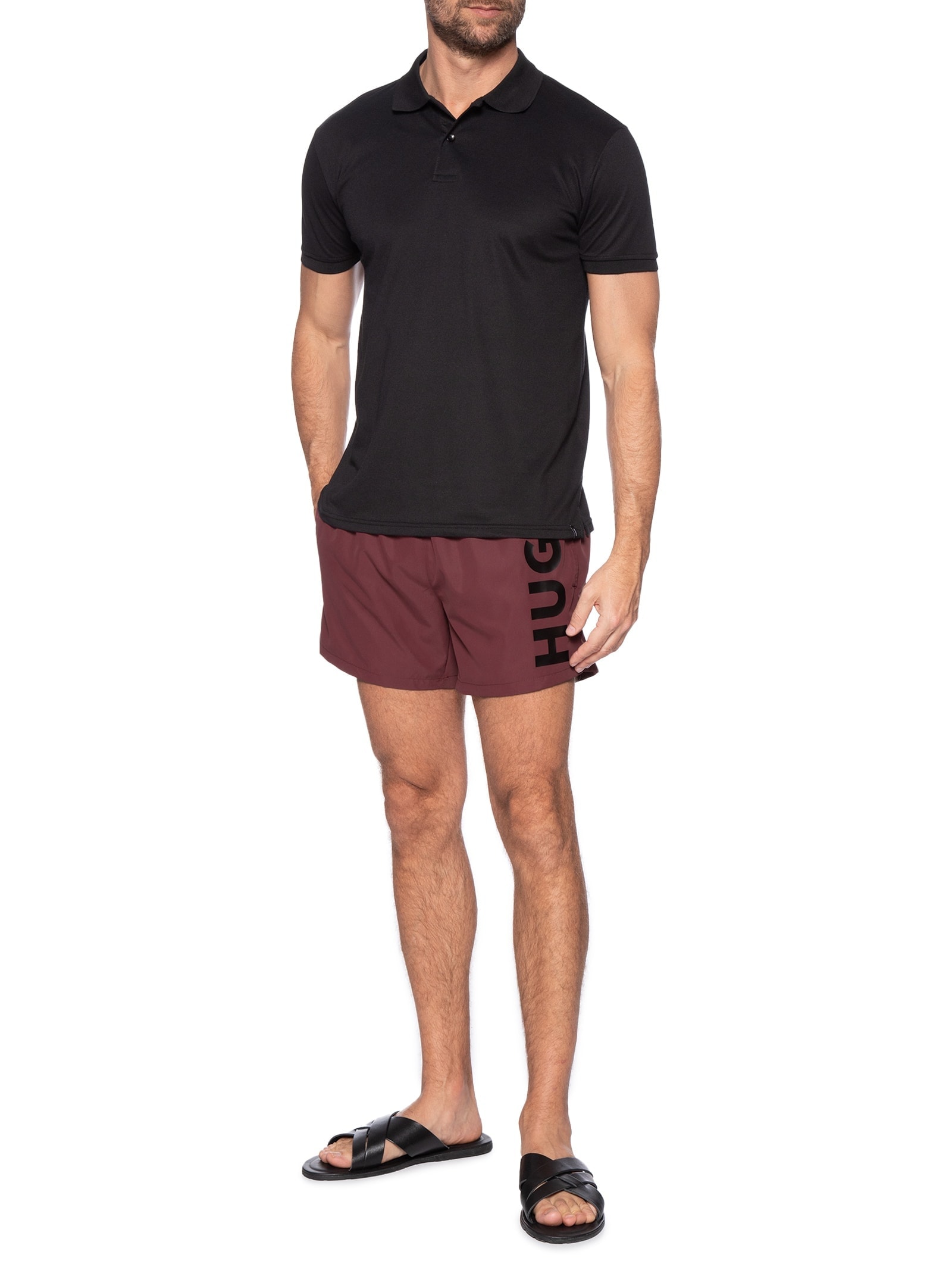 Short Masculino Abas Vinho Hugo