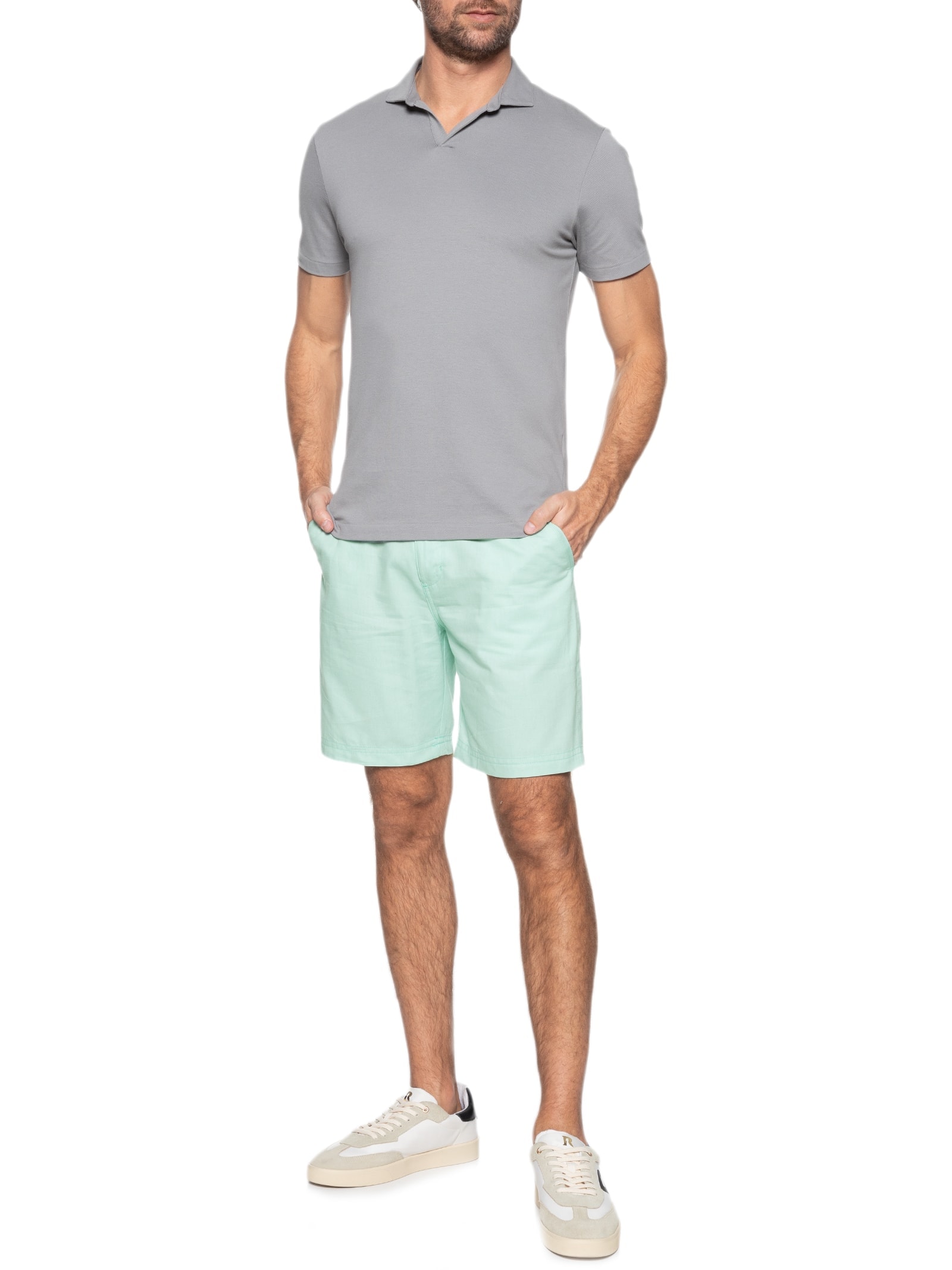 Short Masculino Balneário Algodão Verde '2 Essential