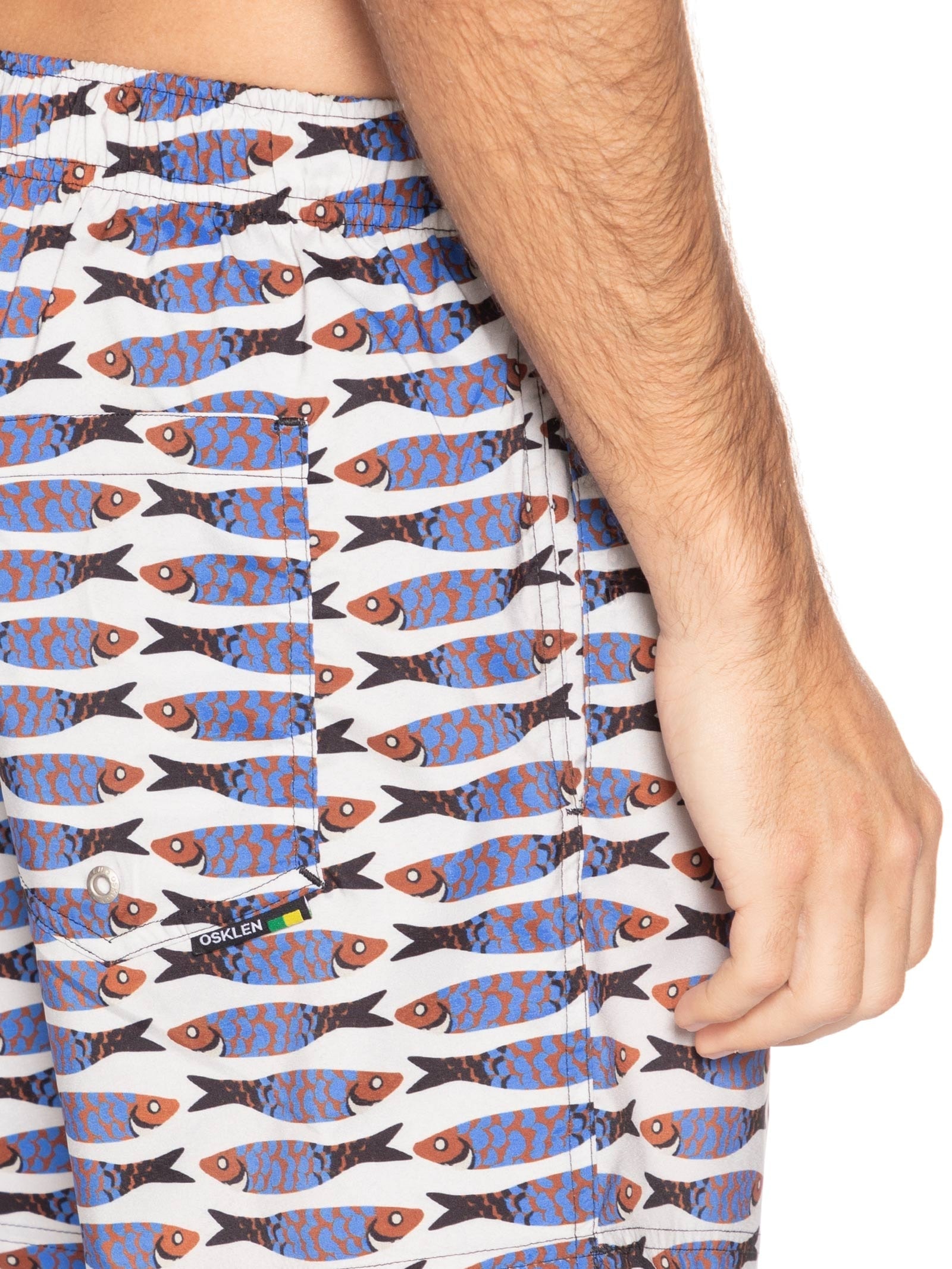 Short Masculino Beach Aquaone Flex Cardume Azul Osklen