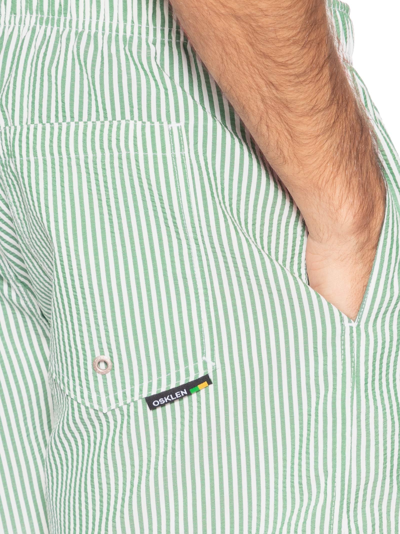 Short Masculino Beach Litoral Stripes Verde Osklen