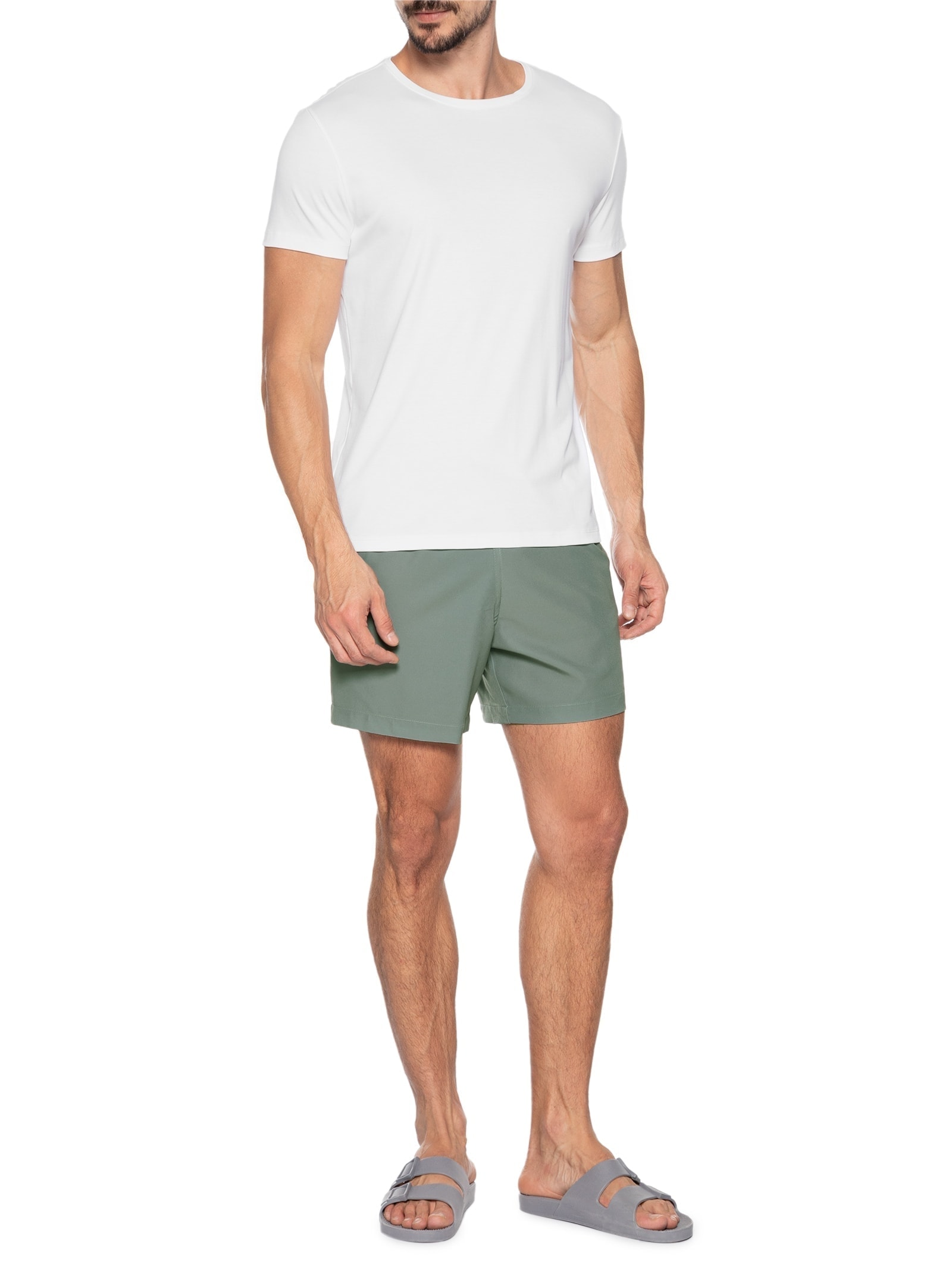 Short Masculino Beachwear Básico Cinza '2 Essential