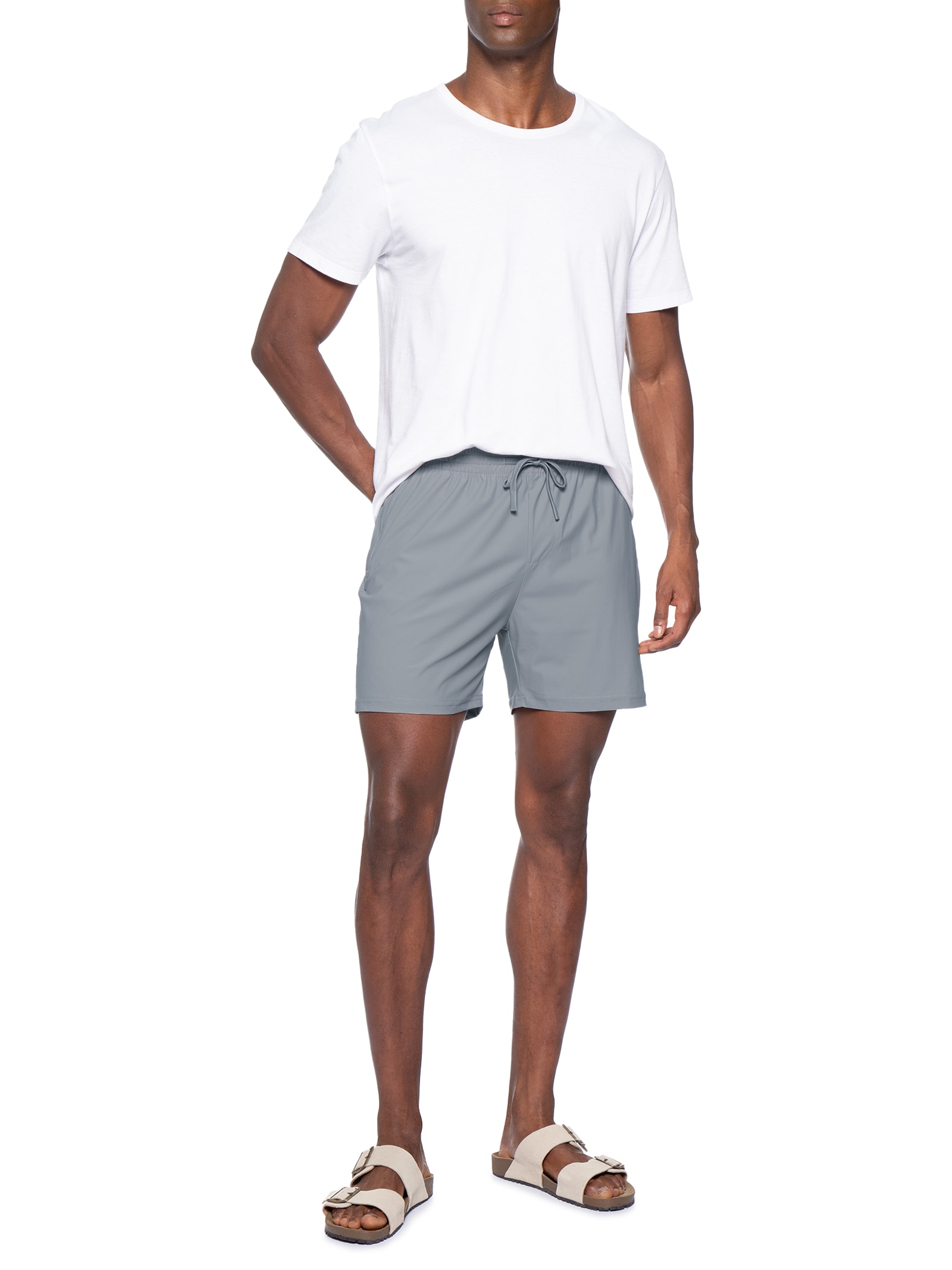 Short Masculino Beachwear Básico Cinza '2 Essential