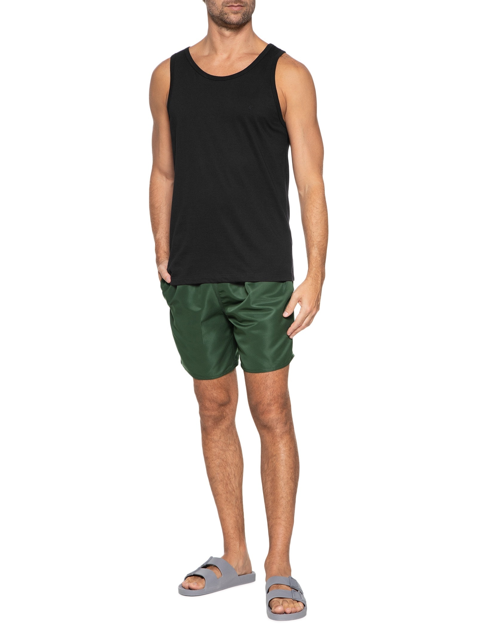 Short Masculino Beachwear Básico Verde Basiq Men