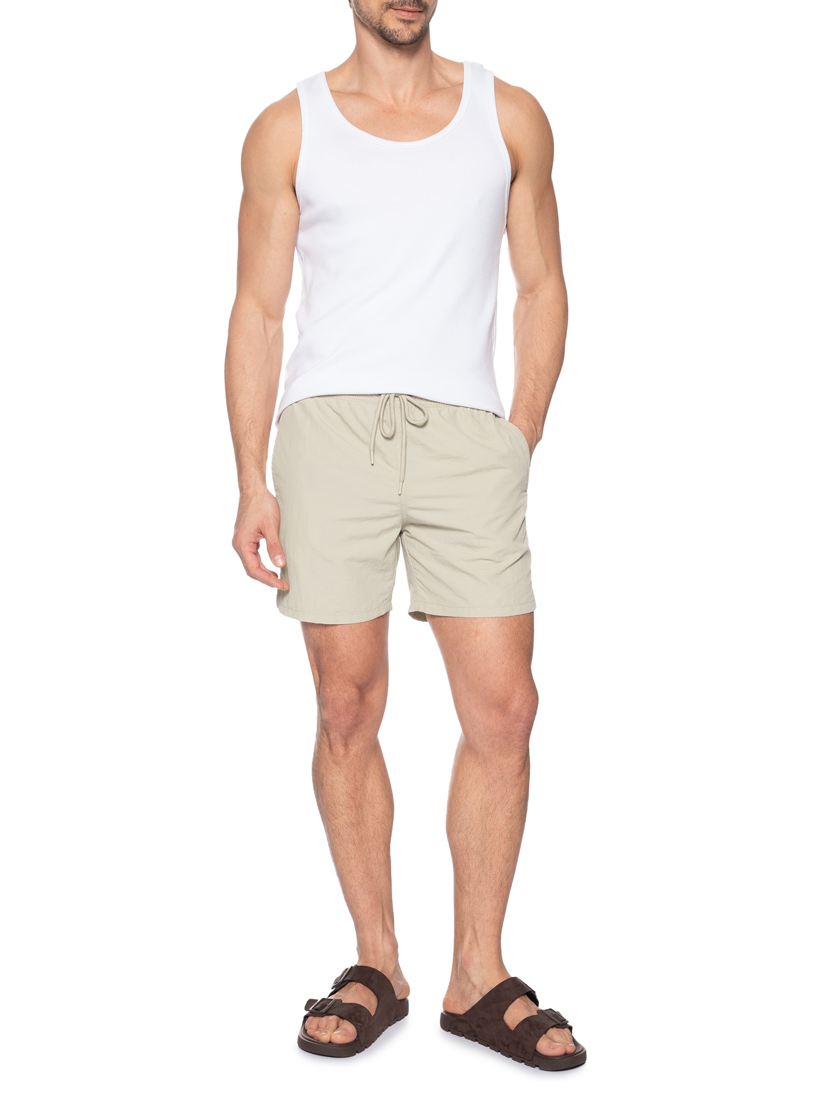 Short Masculino Beachwear Color Bege '2 Essential