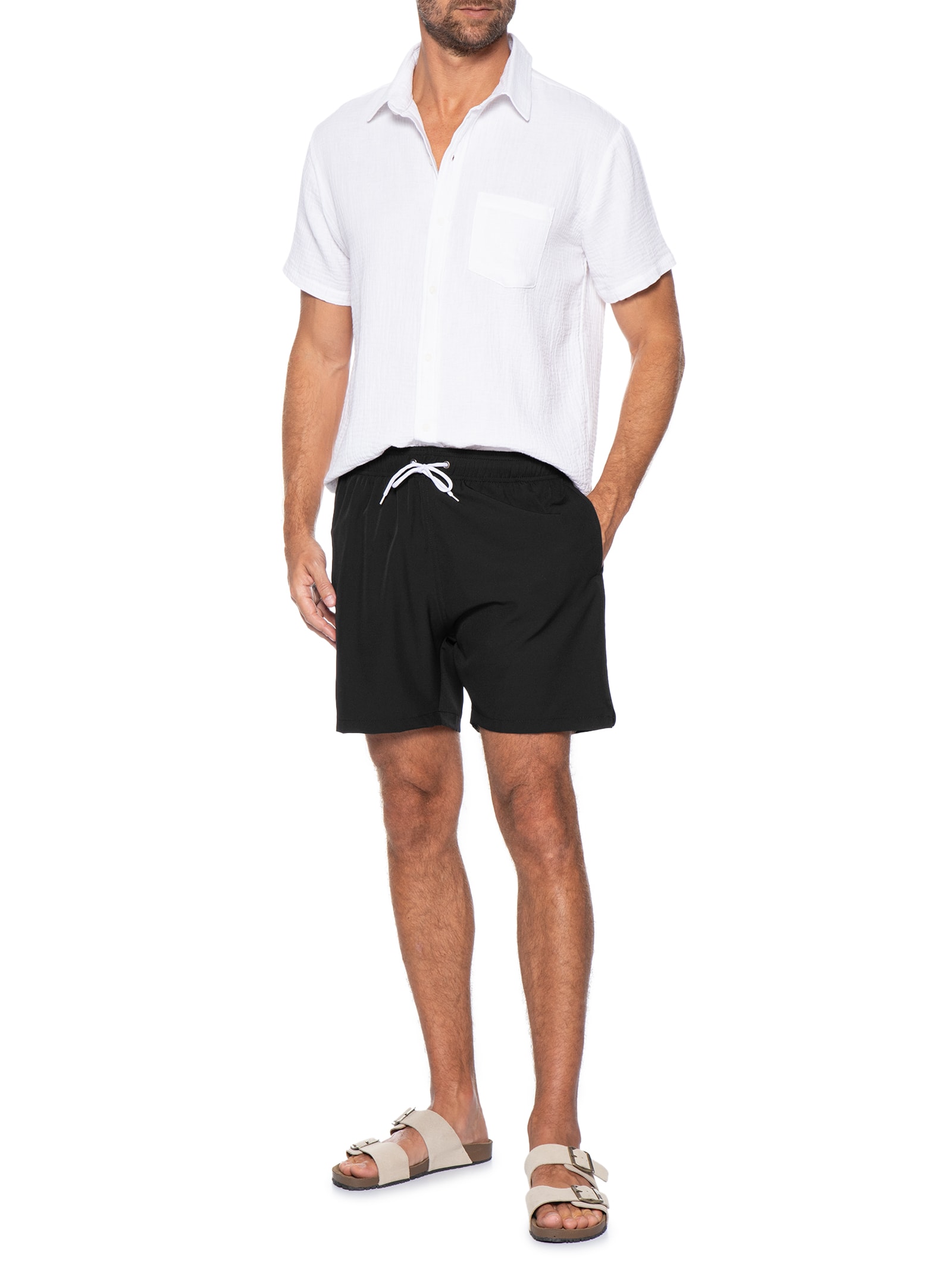 Short Masculino Beachwear Color Preto Basiq Men