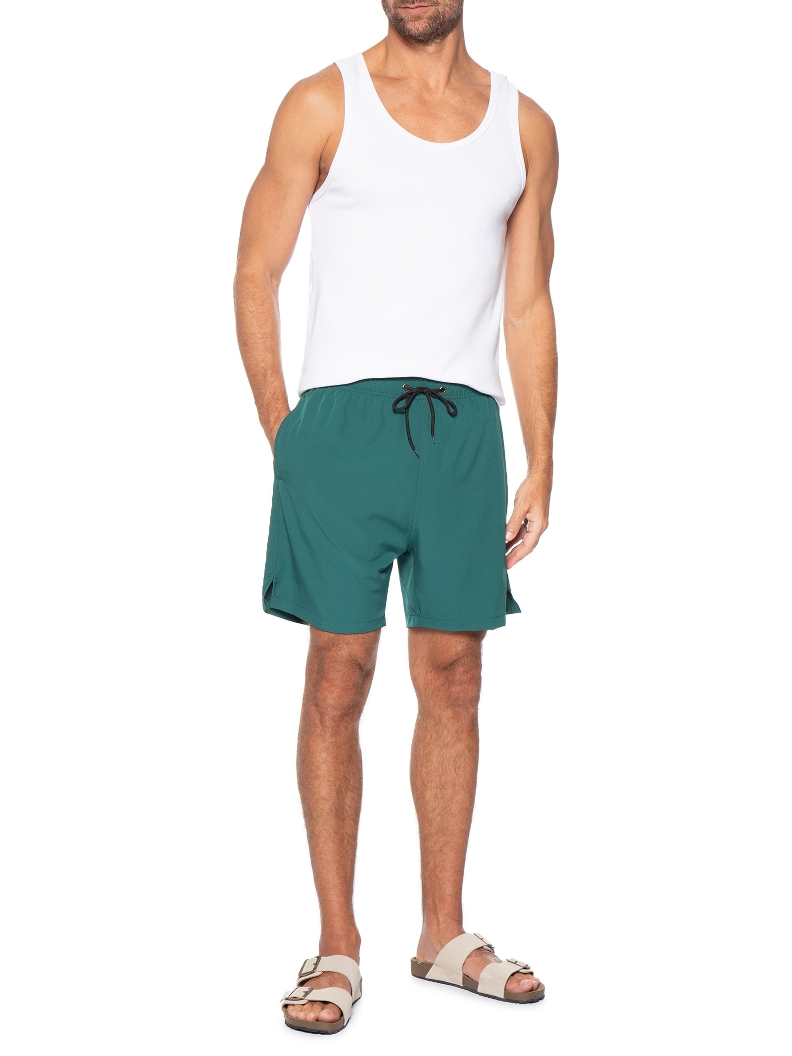 Short Masculino Beachwear Color Verde Basiq Men
