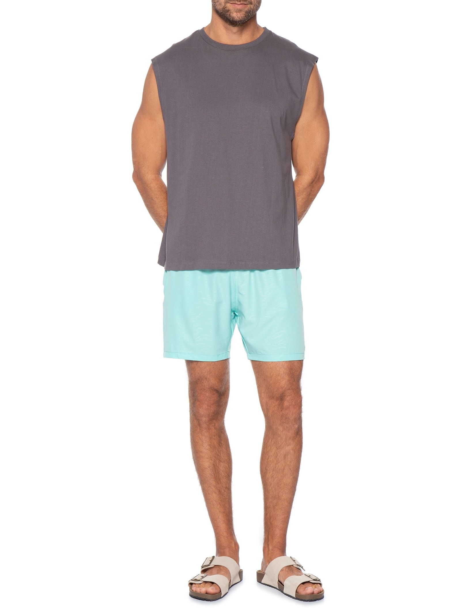 Short Masculino Beachwear Cós Color Azul Basiq Men