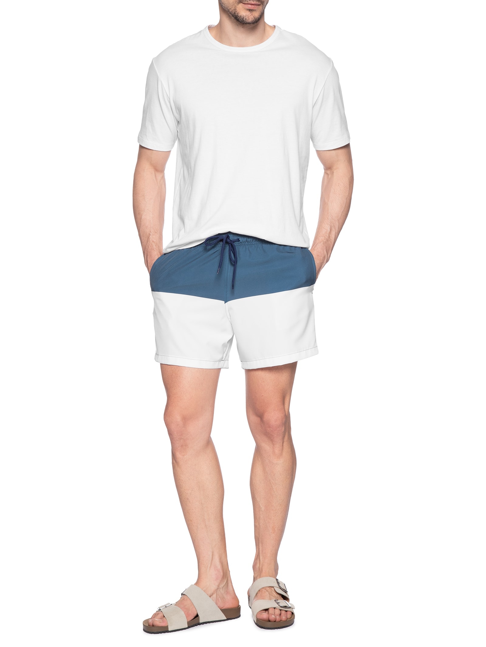Short Masculino Beachwear Duas Cores Azul Basiq Men