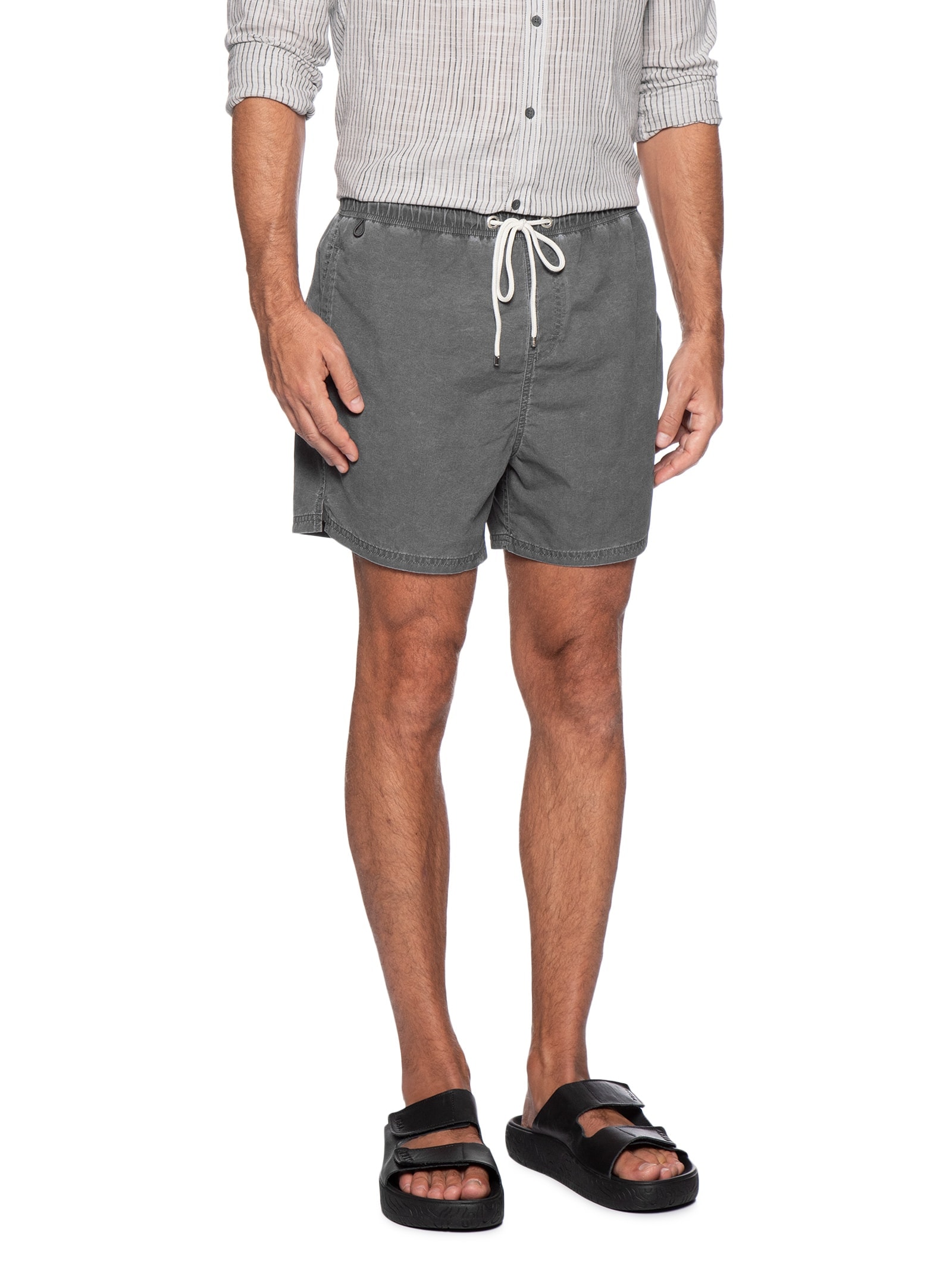 Short Masculino Beachwear Elástico Estonado Preto Reserva