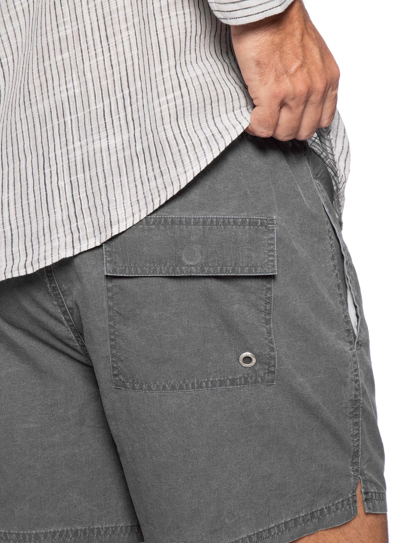 Short Masculino Beachwear Elástico Estonado Preto Reserva